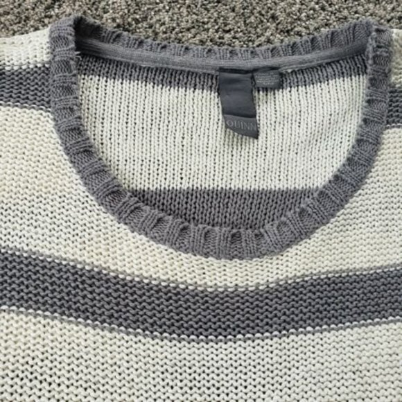 Striped‎ Gray White Sweater Anthropologie Quinn - Picture 9 of 11